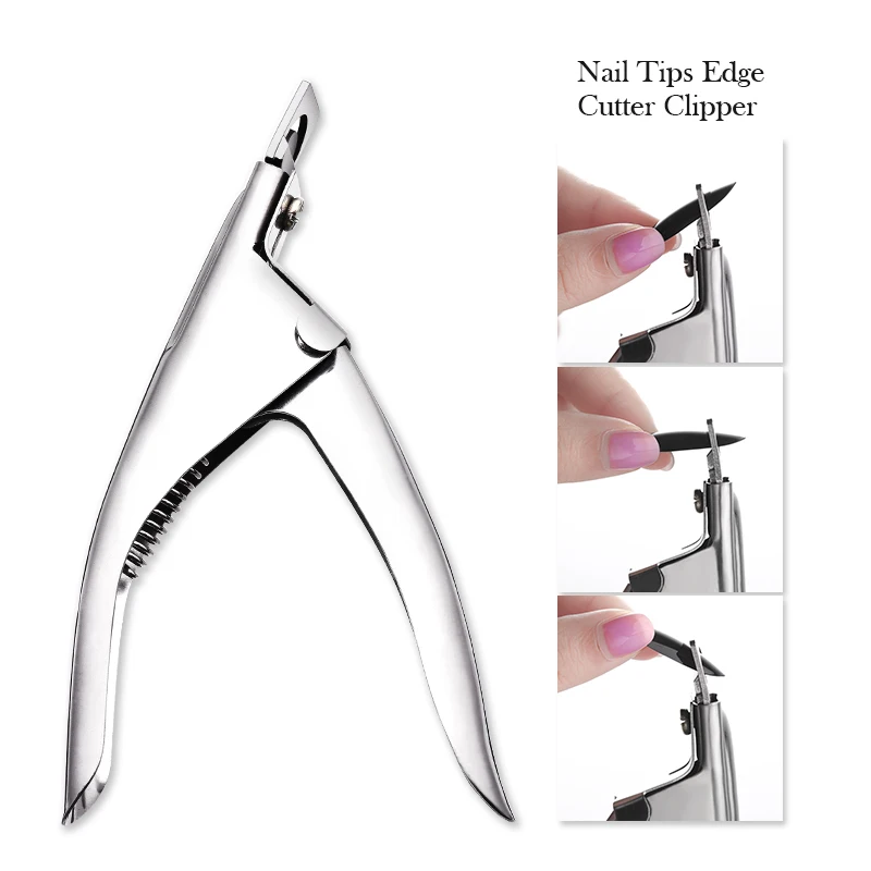 Professional Nail Clippers Silver False Tips Edge Cutter Stainless Steel Manicure Nail Art Tools Cut clipper Pedicure