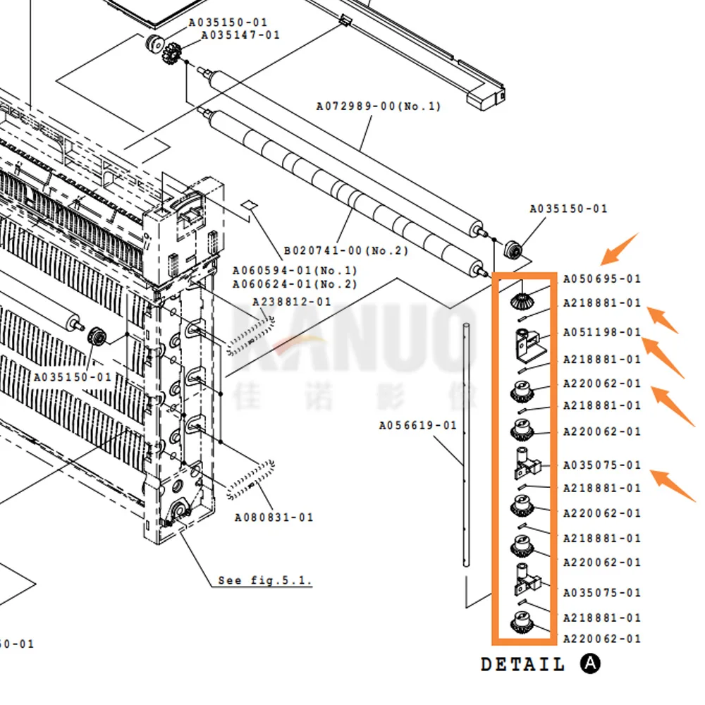 Kit de peças de smartphone noritsu minilab, separação para os modelos qss 3001/3011/3021/3201/3202/3203/3300/3301/3501
