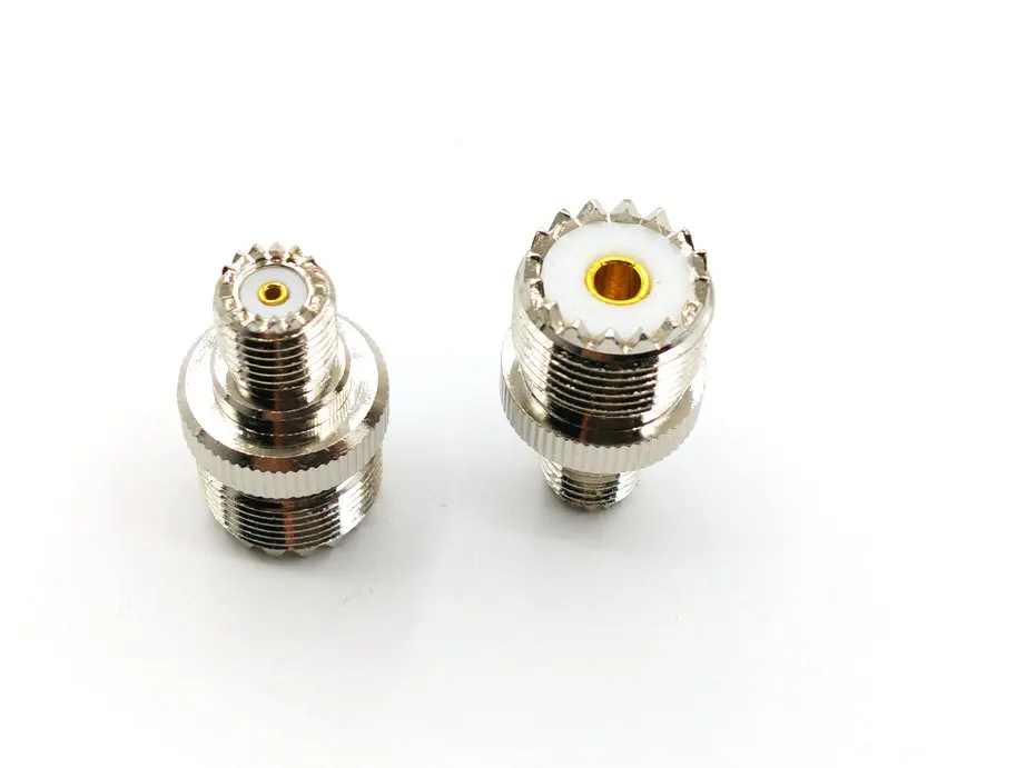 2PCS brass SO239 to Mini UHF female jack RF Straight connector and Coaxial adapter 50ohm