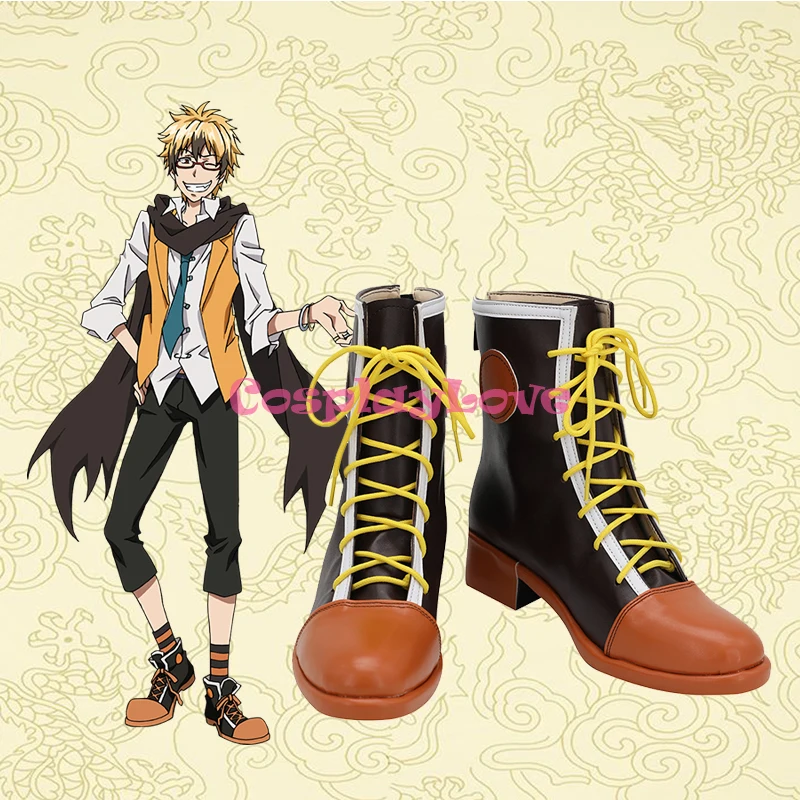 Servamp Hyde Greed Brown Orange Shoes Cosplay Long Boots Leather CosplayLove For Halloween Christmas