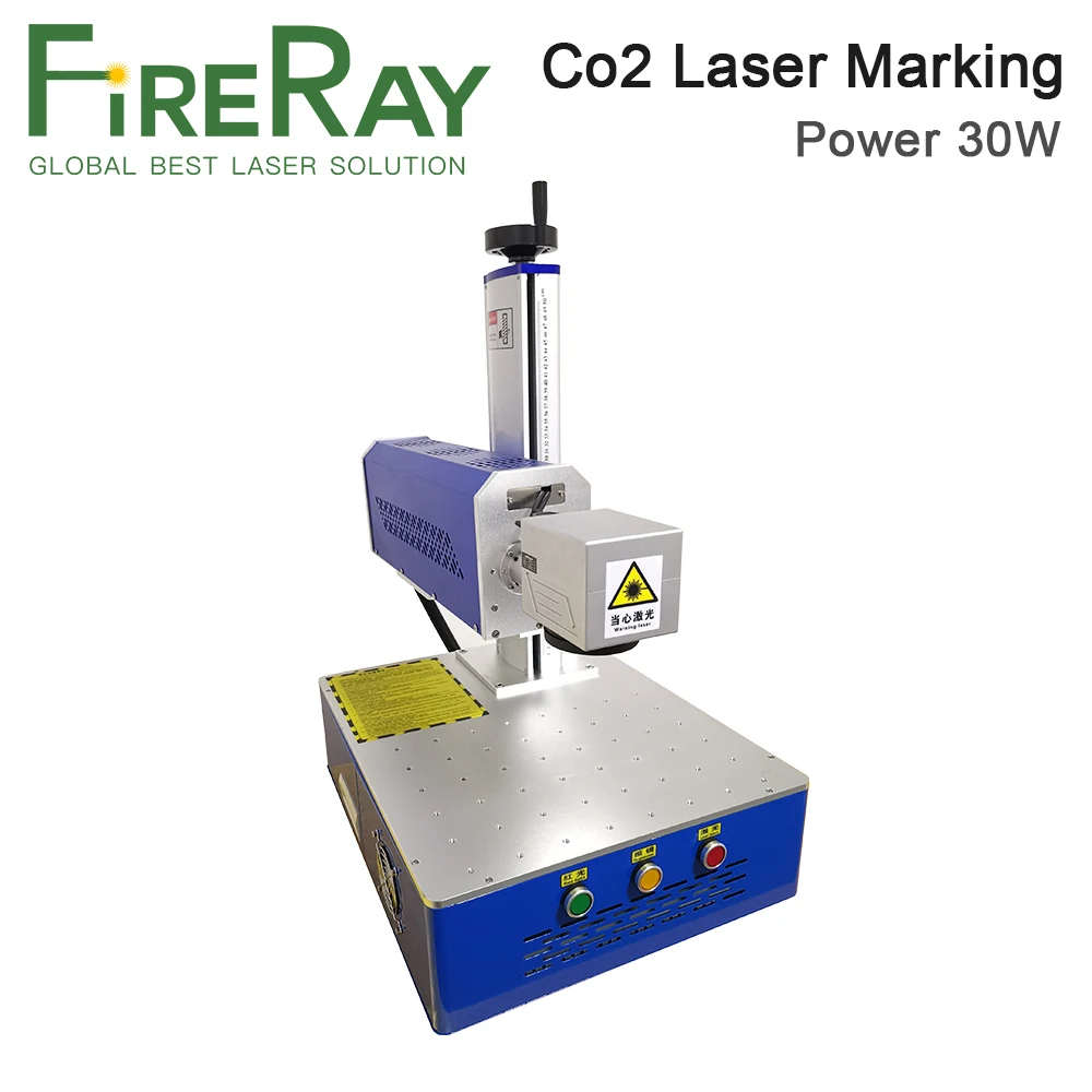 Fireray-ポータブルレーザー彫刻機10.6um co2,亜鉛メッキ装置,10mmレンズ付き,210x210mm