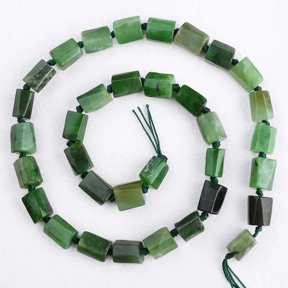 

2 strands 7.5X9.5mm Wholesale Natural Genuine Green Aventurine Cylinder Shape Loose Stone 15"