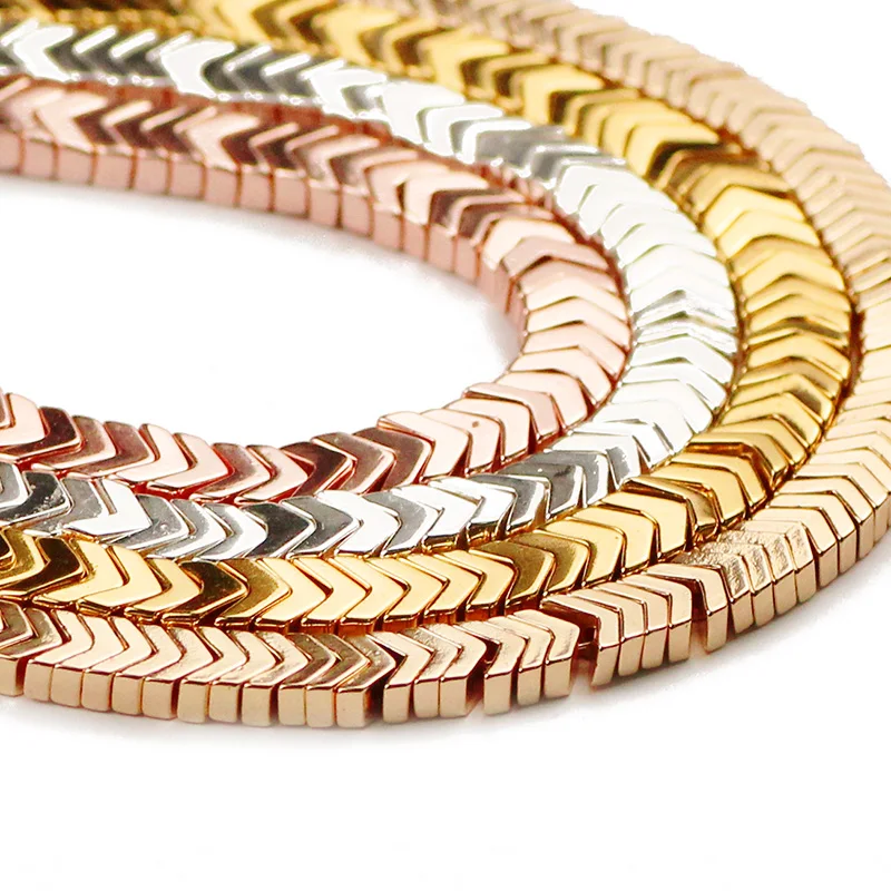 Arrows Shape Hematite Rose Gold Color Natural Stone 7mm Spacer Loose Beads For Jewelry Making 15\'\' Diy Bracelets Accessories