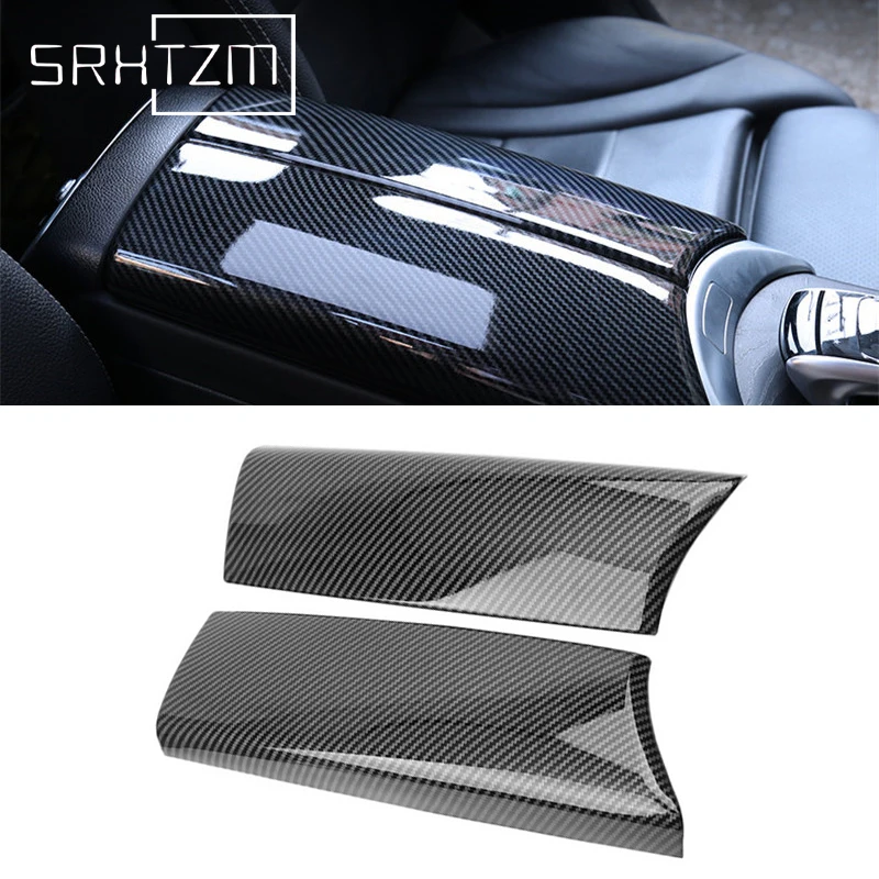 Center Console Armrest Box Panel Decoration Cover Trim Abs For Mercedes Benz E Class W213 260 300 2016-2019 Carbon Fiber Color