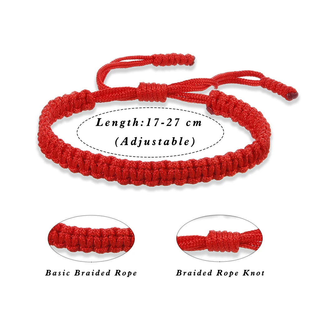 Braided Red String Bracelets & Bangles Tibetan Buddhist Adjustable Knot Handmade Bracelet Wrist Jewelry Gifts For Love Good Luck