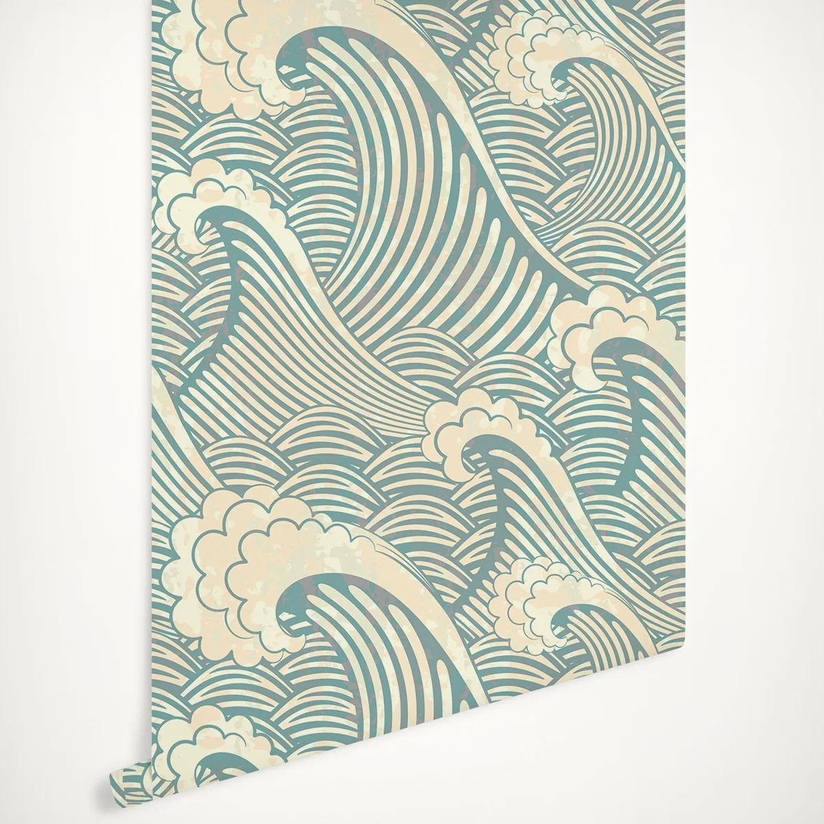 Bue waves Wallpaper, Japanese style, Behind the Great Wave at Kanagawa Wallpaper