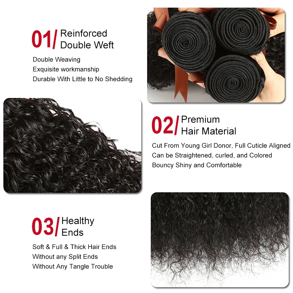 SLEEK Remy อินเดียสั้น Bebe Curl ผมรวมกลุ่ม DEAL 1/3/4 Pcs Deep Curl ชุดผมธรรมชาติสีขายส่งผม