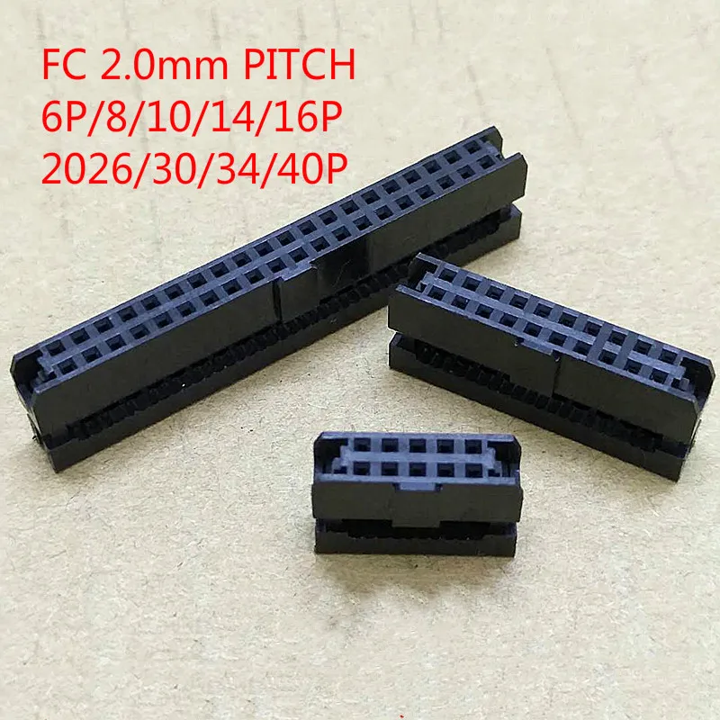 

10set 2.0mm FC-6P/8/10/14/16/20/26/30/34/40P Horn Plug Socket IDC Crimping Connector