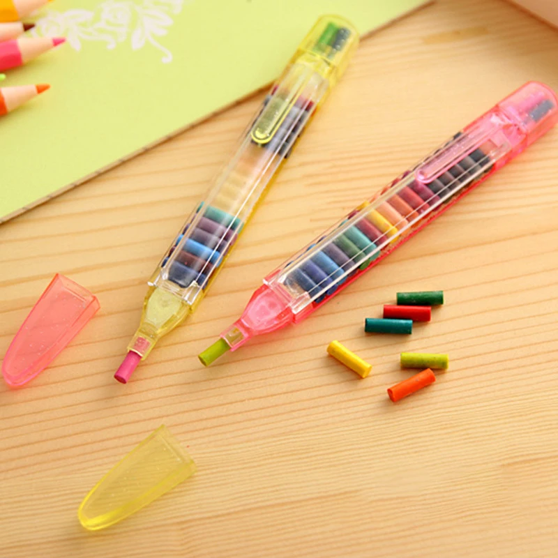 20 Colors Portable Crayon Creative Cute Colored Graffiti Wax Pen For Kids Painting Drawing Supplies Student Non-toxic Stationery