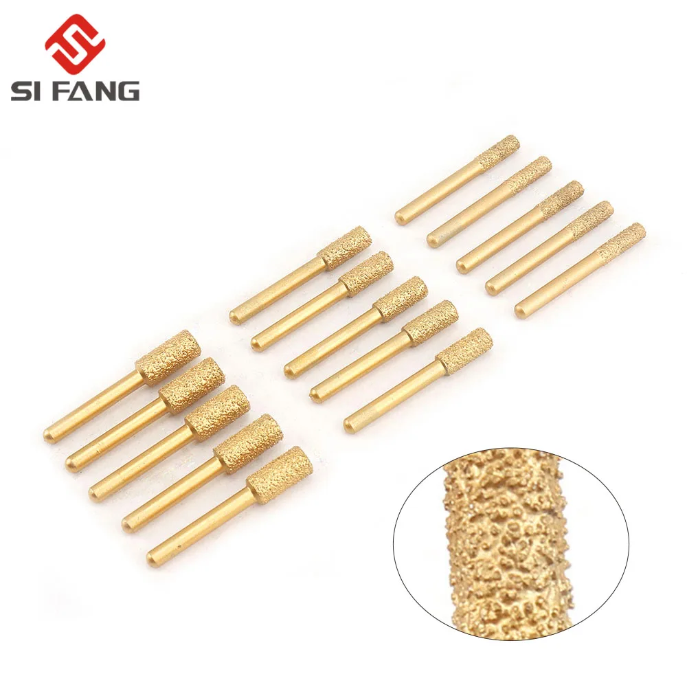 6/8/10mm 6mm Vỏ Cắt Kim Cương Đầu Mài Gắn Điểm Chút Ngọc Đính Đá Đánh Bóng dremel Dụng Cụ Quay 1 cái