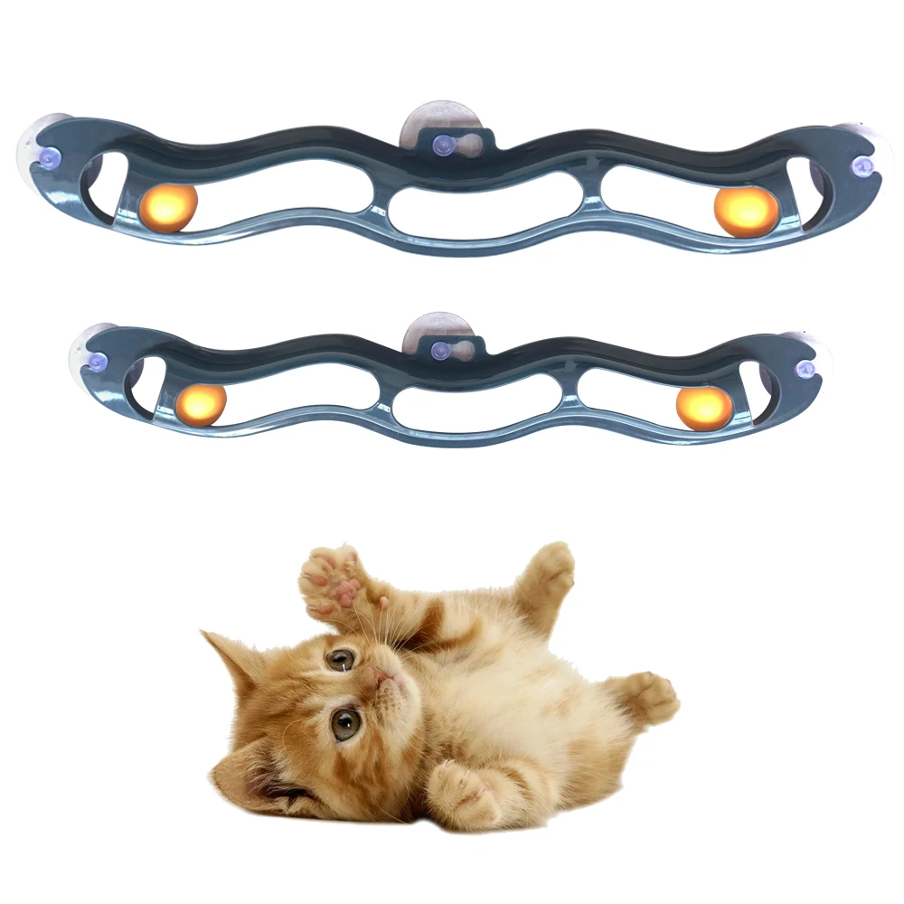 

Puzzle Cat Toys Interactive Ball Track Window Sucker Toys For Cats Ball Scratcher Cats Products For Pets Kitten Toys Pet Supplie