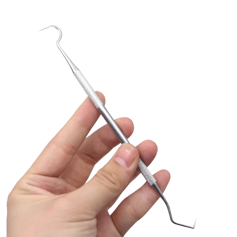 1pc Double Heads Dentist Teeth Clean Hygiene Explorer Probe Hook Pick Stainless Steel Dental Tool Product for Dental Clinic
