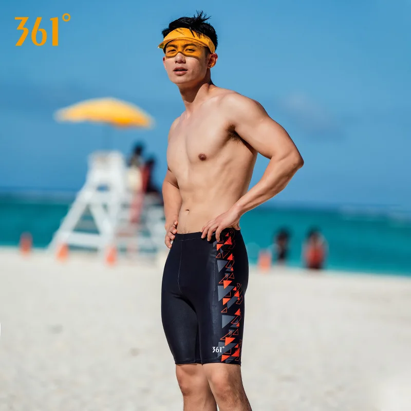 361 Men Swimsuit Plus Size Tight Swimming Trunks Quick Dry Surf Swim Shorts Training Bathing Suit Boys Beach Short Pants Jammer