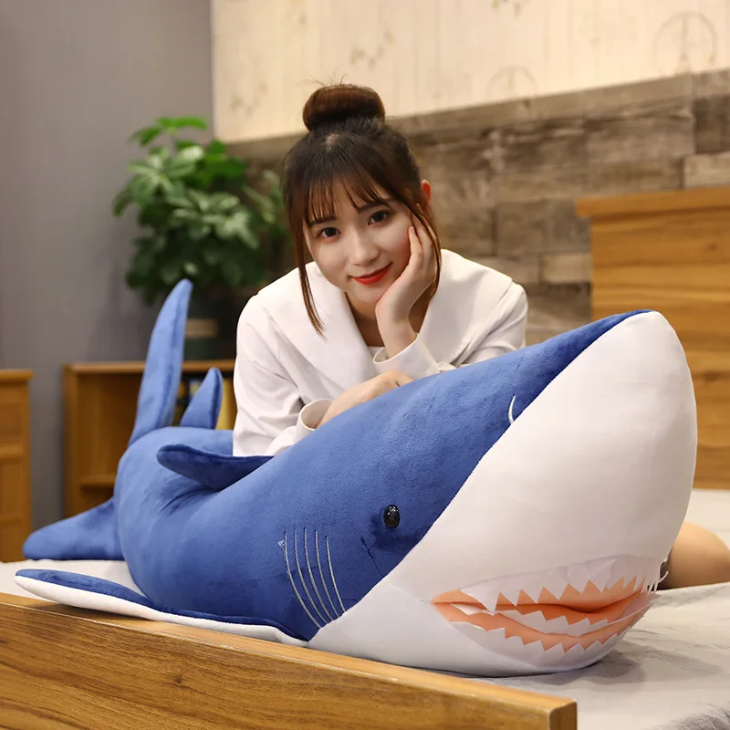 Hot Lovely New Huggable Big Size Soft Toy Plush Shark Stuffed Toys Sleeping Cute Pillow Cushion Stuffed Animal Gift For Children