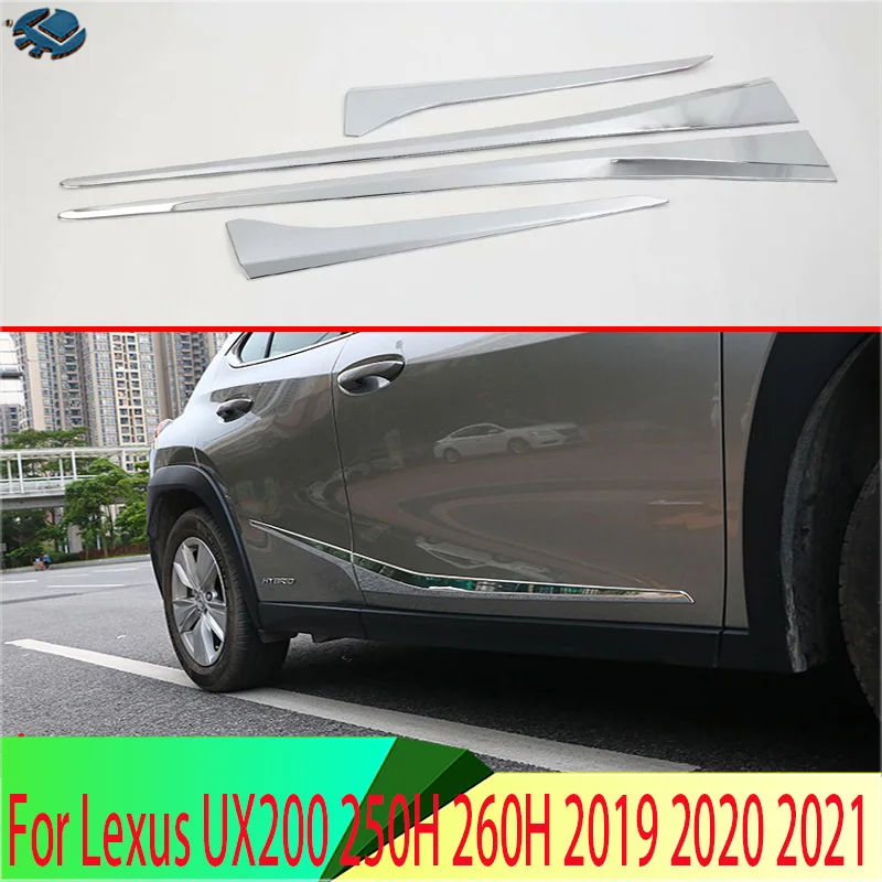 For Lexus UX200 250H 260H 2019 2020 2021 Car Accessories ABS Chrome Side Door Body Molding Moulding Trim