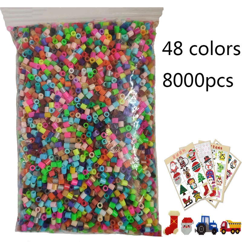 48 Colors Box Set Hama Beads 5mm DIY Toys Ironing Beads 5mm Educational Kids Diy Toys Fuse Beads Pegboard Sheets Free shipping