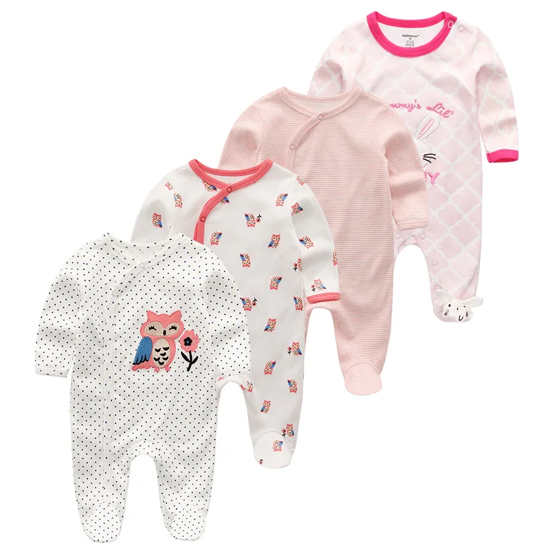 2021 2 3 4 pcs/lot Summer Baby Boy roupa de bebes Newborn Jumpsuit Long Sleeve Cotton Pajamas 0-12 Months Rompers Baby Clothes