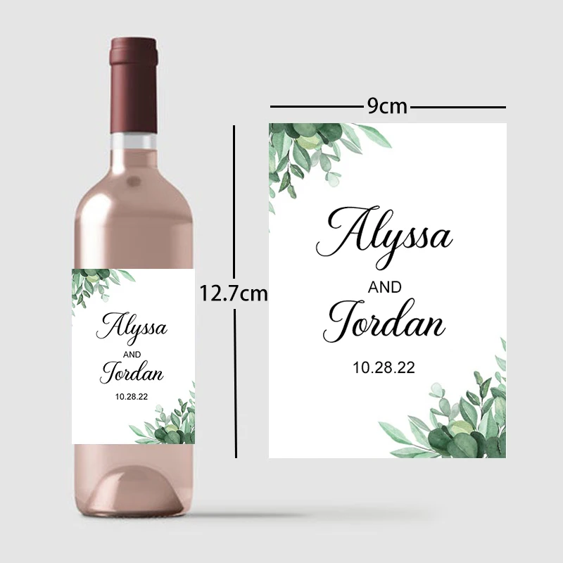 20pcs Custom Printing Photo Wedding Wine Bottle Sticker Personalize Design Birthday Party Stickers Invitations Wine Labels