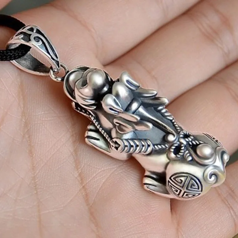 빈티지 중국 국가 신화 동물 용감한 군대 펜던트 엑소시즈 악령 포춘 럭키 펜던트 남성 여성 쥬얼리