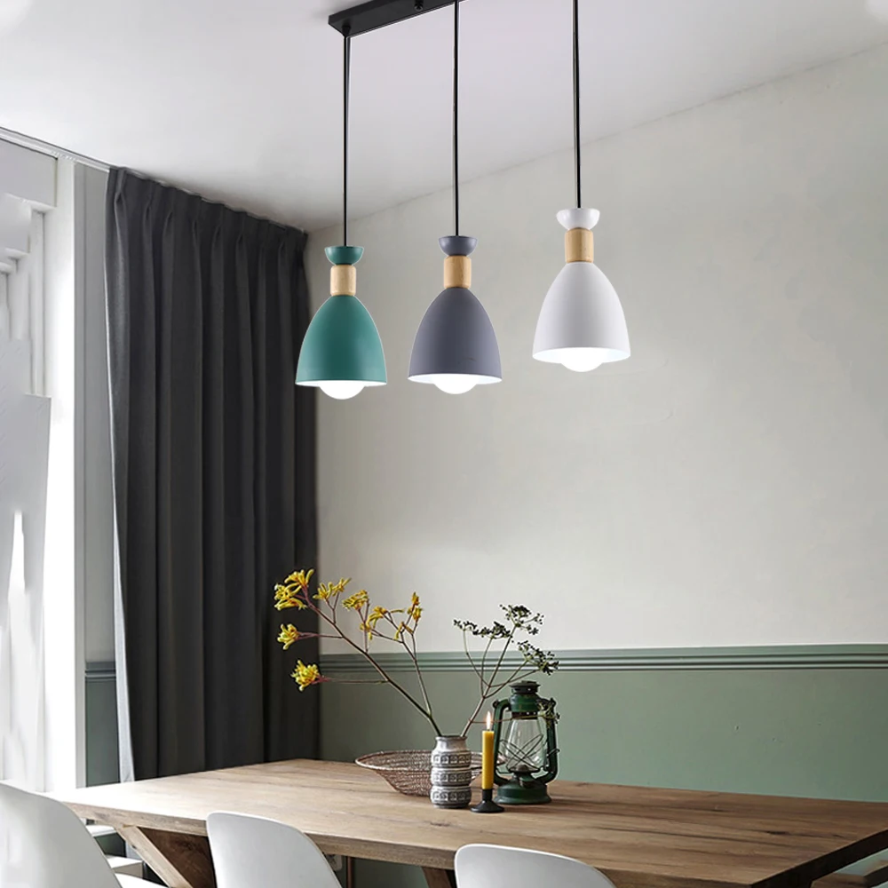 

Nordic Pendant Lights Restaurant Decorative Luminaires Hanging Ceiling Lamps For Dining Room Bedroom Hanging Light Fixture E27