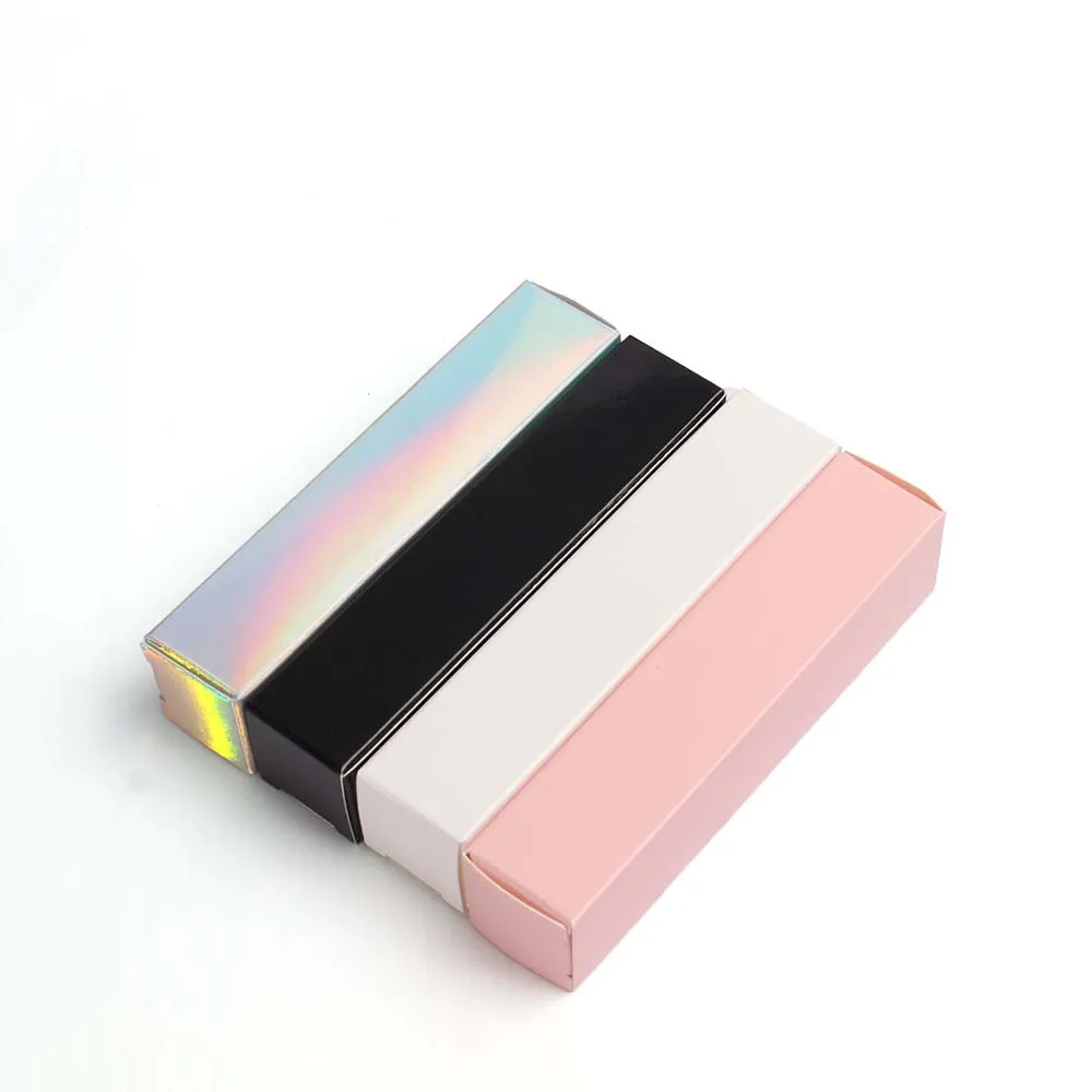 30pcs/lot empty paper box white/black/pink for lip gloss tube cosmetics packaging 25*25*117mm wholesale