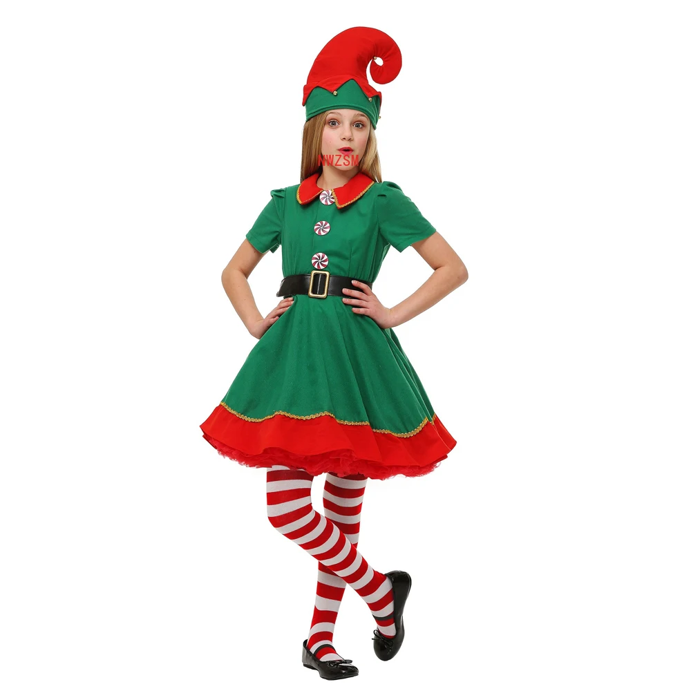 Snailify Weihnachten Outfit Mädchen Urlaub Elf Kostüm Familie Weihnachten Kostüm Eltern Kinder Frauen Weihnachten Kleid