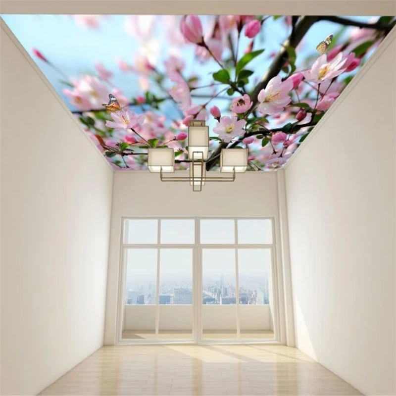 Custom wallpaper 3d large murals beautiful flower branch ceiling zenith mural living room bedroom decoration painting обои 3d