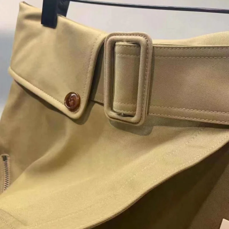 Sommer Frühjahr Neue Hohe Taille Unregelmäßigen Dünne Röcke Frauen Wrap A-Line Kurzen Rock Straße Casual Cargo Khaki Mini Röcke S-L