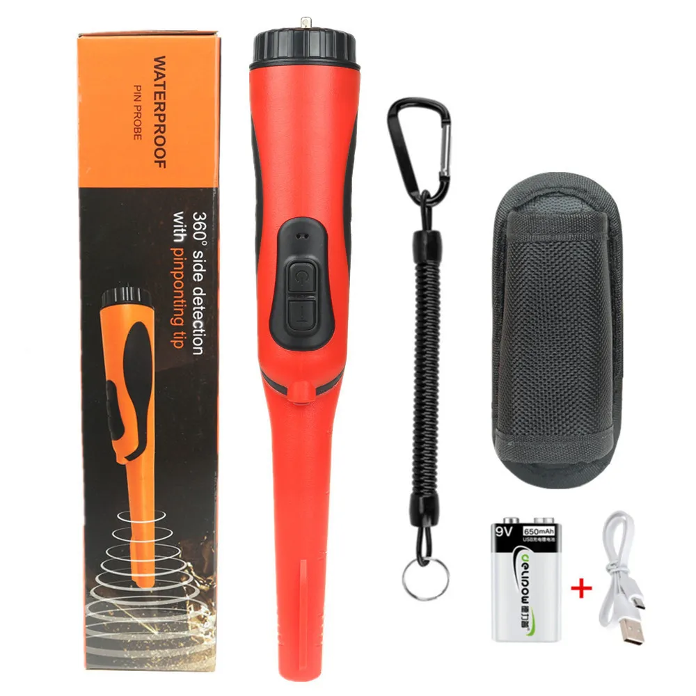 handheld detector de metais por atacado profissional subterraneo detector de ouro ajudante completo a prova impermeavel agua pino ponteiro com 9v bateria usb 01