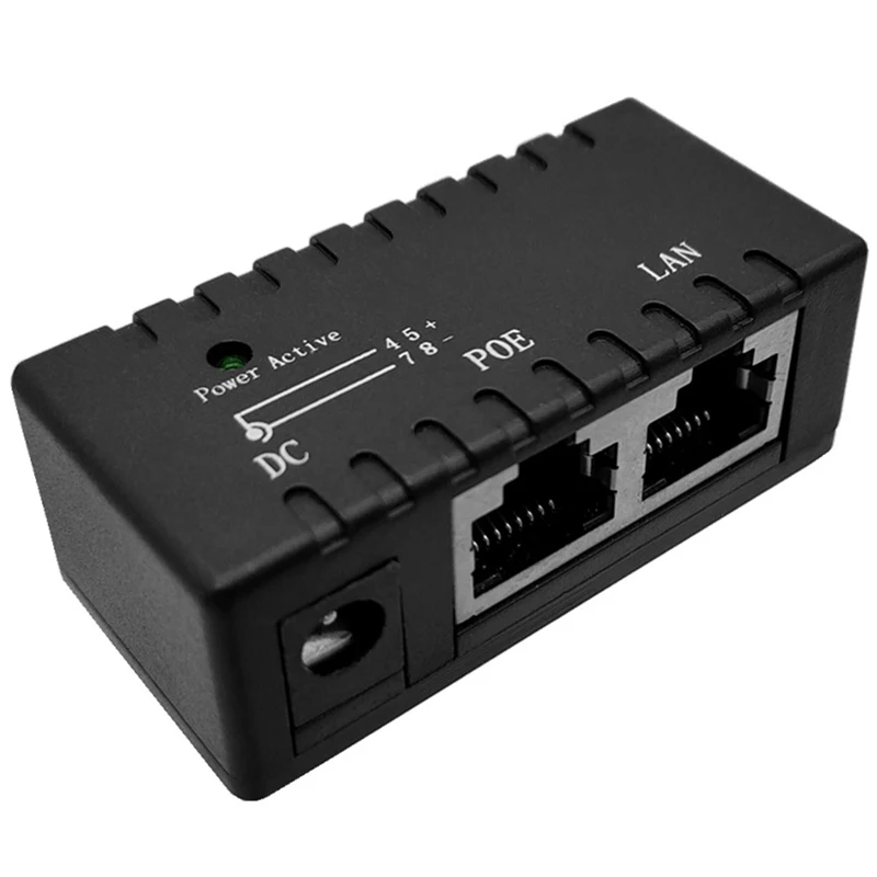 Gigabit Power Over Ethernet Passive PoE Injector Splitter for CCTV IP camera