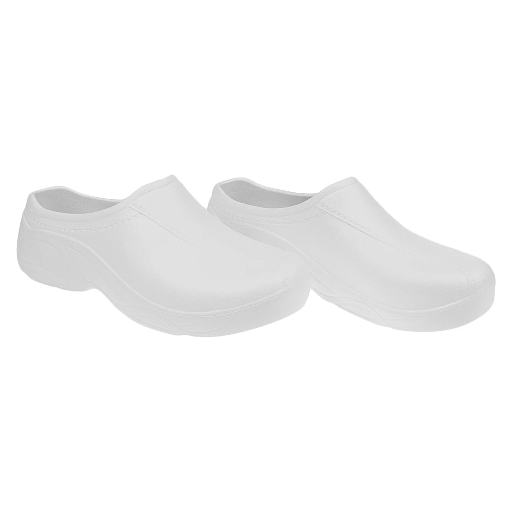 Unisex Strapless Cook Shoes, Cozinheiro Sapatos de Enfermagem, Tamancos Ultralita, Chef Work Shoes, Branco, 40