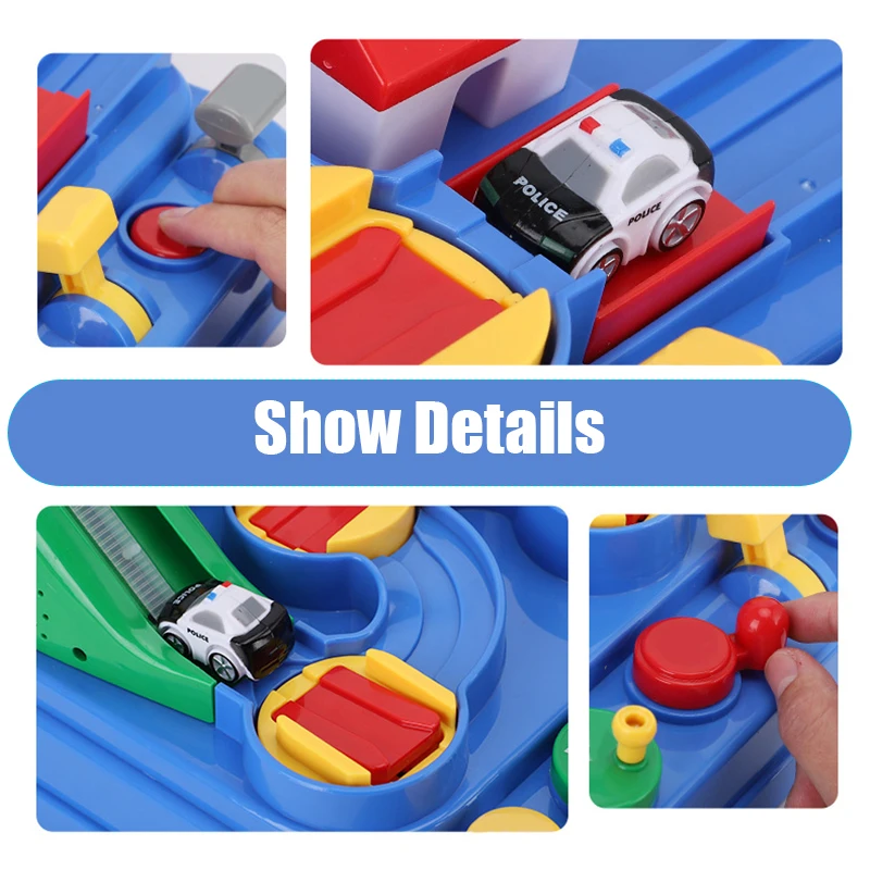 Mini Racing Rail Car Model Children Track Educational Toys  Adventure Brain Game Mechanical Interactive Train Christmas Gifts