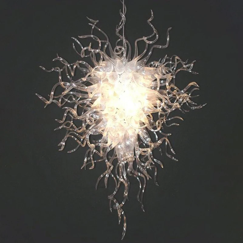 Hand Blown Glass Chandeliers Modern LED Transparent Pendant Lamps for Home Decoration