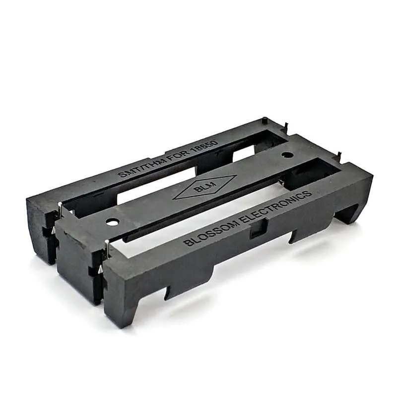 

Black 18650 Series Battery Holder THM with Pins 2*18650 Batteries Storage Box Plastic Case Container TBH-18650-1C-THM