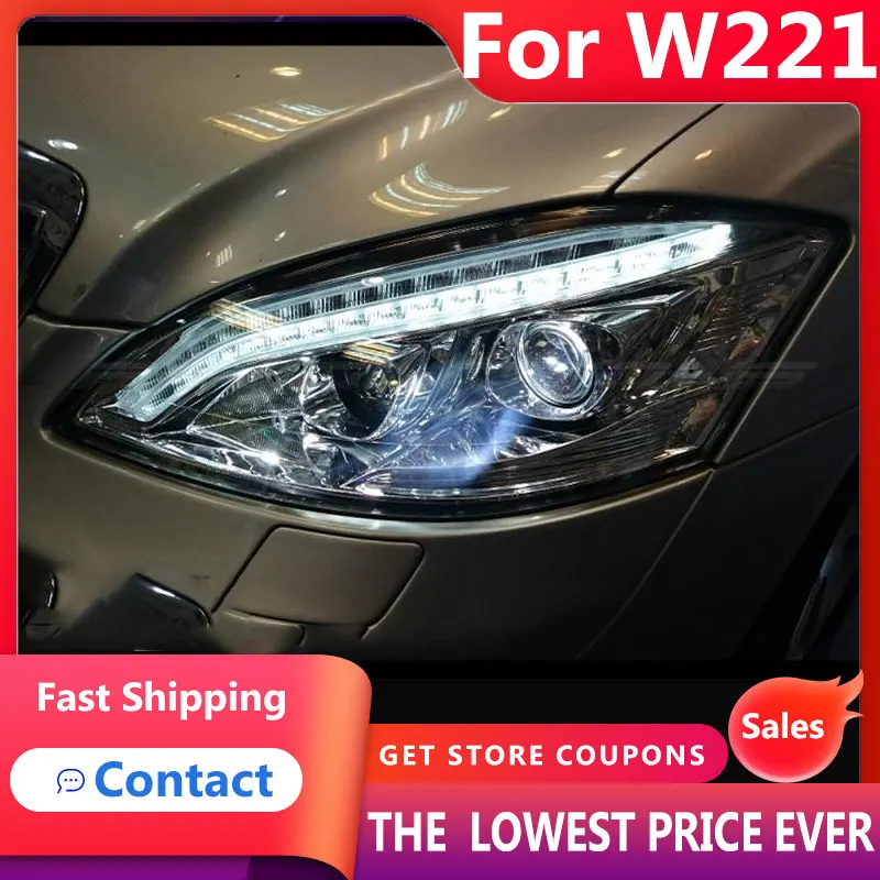 

HANA for W221 Headlights 2006-2009 S300 S400 Headlight LED DRL Signal Lamp Hid Bi Xenon Auto Accessories