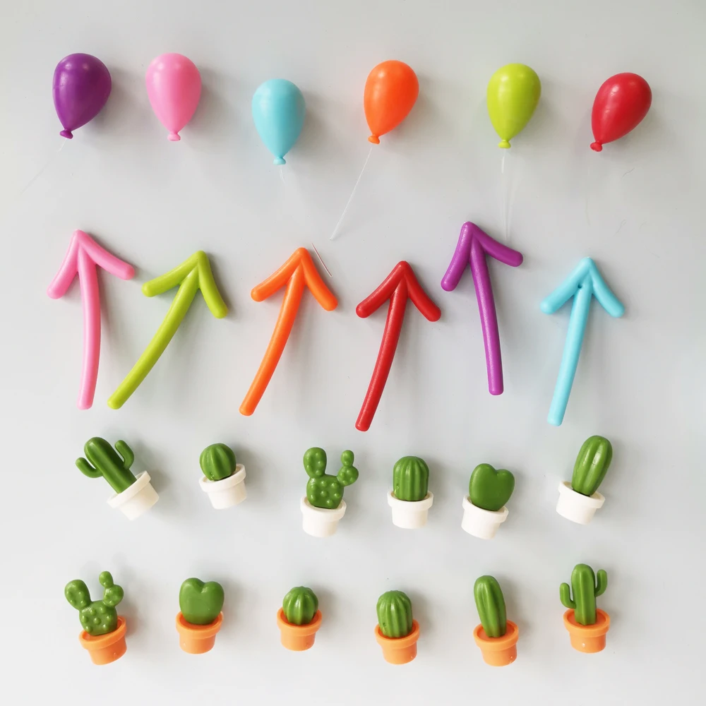 Imán para nevera, globo de flecha, Cactus, nube, nota, pegatina de pizarra magnética para Navidad, decoración del hogar en la cocina