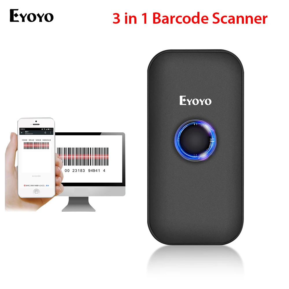 Eyoyo EY-009C Barcode Scanner bluetooth CCD Bar code 2.4G Pocket Wireless&Wired mini lector codigo de barra escaner scaner scan