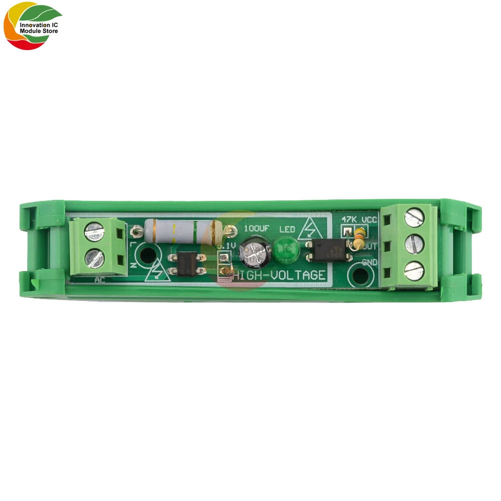 1-Bit AC 220V Optocoupler Isolation Module Voltage Sensing Board Adaptive 3-5V for PLC Isolamento Fotoaccoppiatore With Rail Die