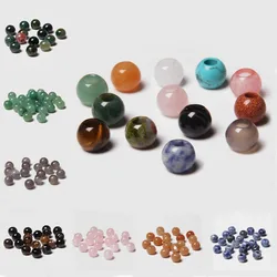 10pcs/lot Natural big hole stone beads gem stone ball beads charm pendant for jewelry making bracelet necklace earring hole 5mm