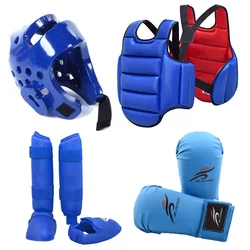 Conjunto de equipo de entrenamiento de Karate, guantes de boxeo de artes marciales, protector de piernas, equipo de entrenamiento de Taekwondo, pecho y cuerpo