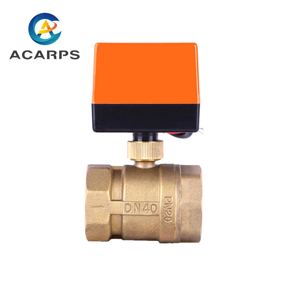 DN40 Electric Motorized Thread Ball Valve Brass AC220V 2 Way 3-Wire 1.6Mpa with Actuator For water, gas, oil