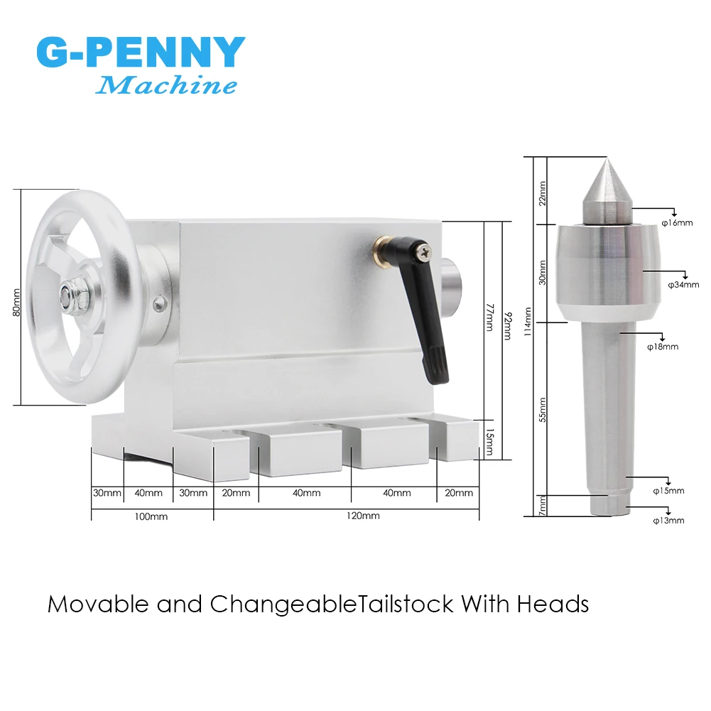 NEW! 4th Axis 3/4Jaw 100mm CNC dividing head/Rotation Axis/A axis kit NEMA34 86HS45N 4.5N.m & HBS86H & Tailstock Changeable Head