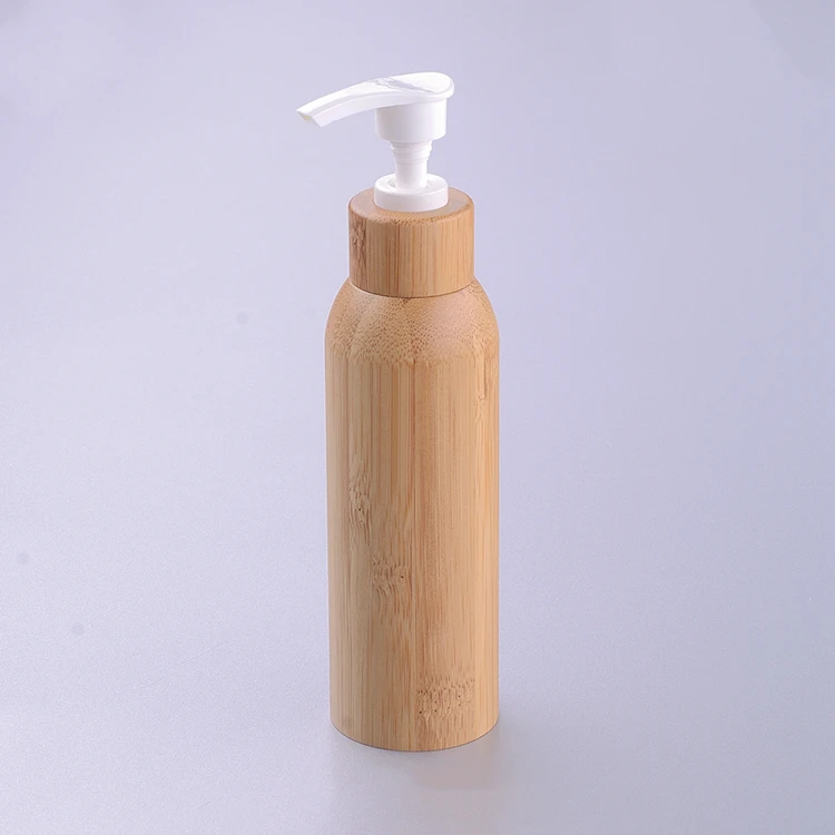 

Engraving Logo Bamboo Spray Bottle with Bambu Treatment Pump White Black Cap Essential Oil Bottles Lotion Makeup Bamboo Cosmetic