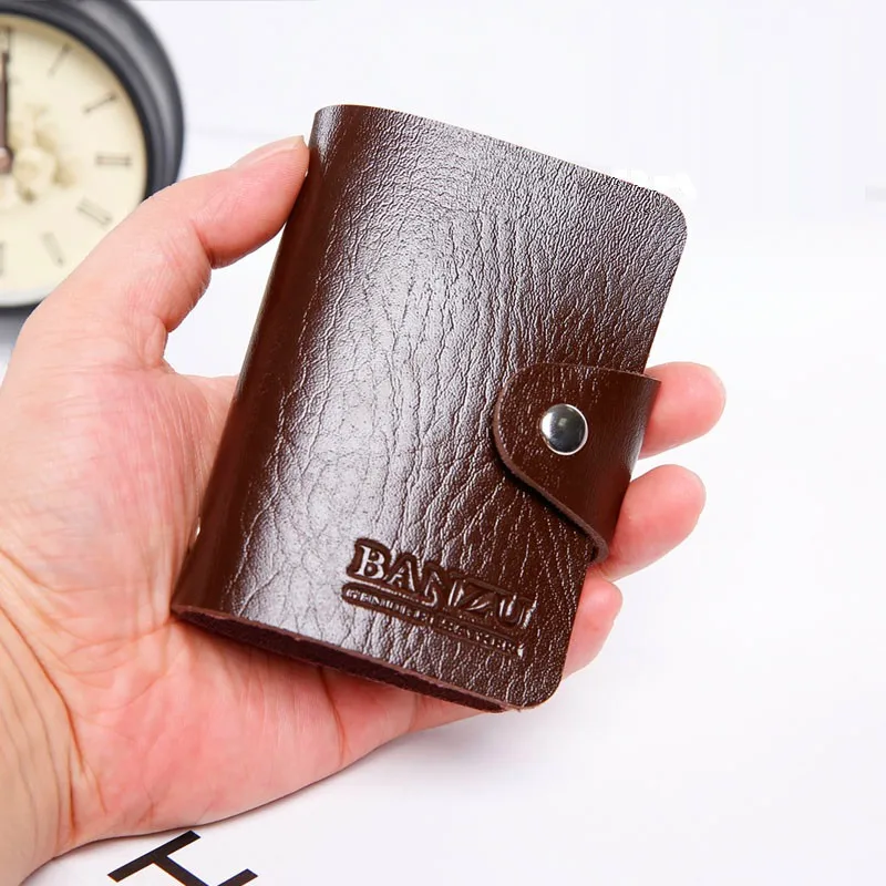 New Unisex PU Leather Credit Card Holder / Case Card Holder Wallet Business Card Package Thicken 10 Bits ID Credit Card Pack.