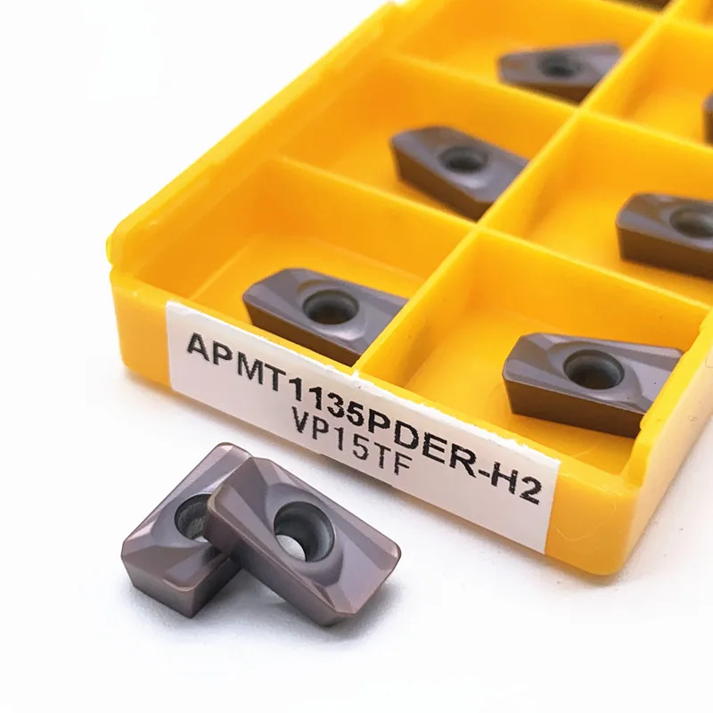 Imagem -03 - Carbide End Milling Tool Cnc Milling Insert Turning Insert Apmt1604 m2 Vp15tf Apmt1604 h2 Vp15tf Apmt1135 Apmt1604pder