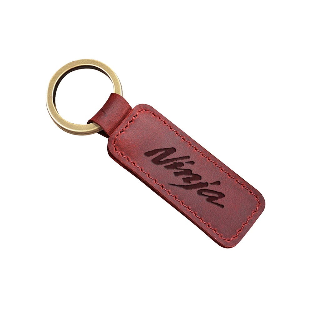 For KAWASAKI NINJA 250 400 650 1000 Motorcycle Cowhide Keychain Key Ring