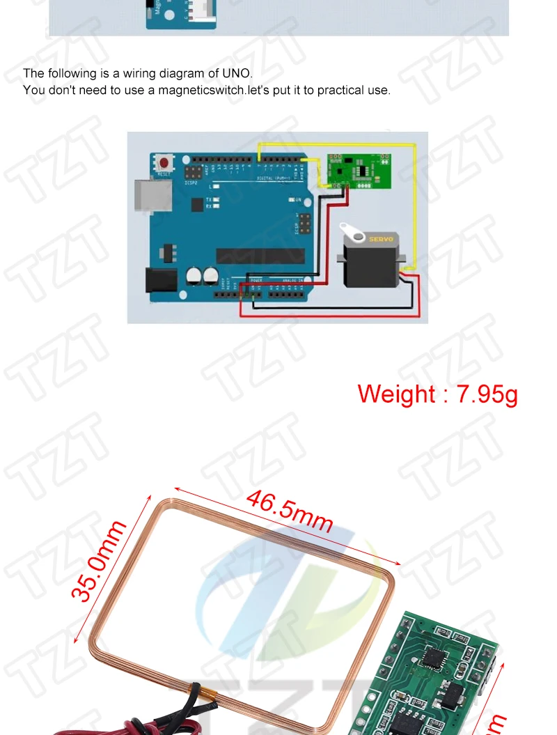 TZT RFID-Modul RC522 MFRC-522 RDM6300 PN532 Kits S50 13,56 MHz 125 kHz 6 cm mit Tags SPI Write & Read für Arduino Uno 2560 – Detail 14
