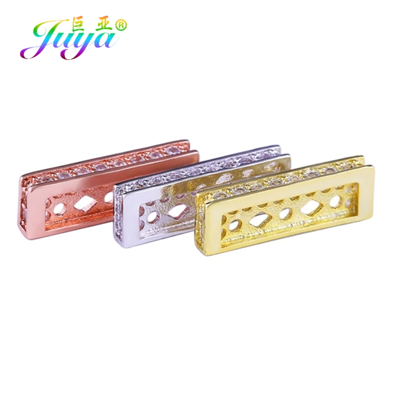 Juya Handmade High Quality Decorative Square-Shape Spacer Beads Accessories For Needlework Natural Stones Pearls Jewelry Making