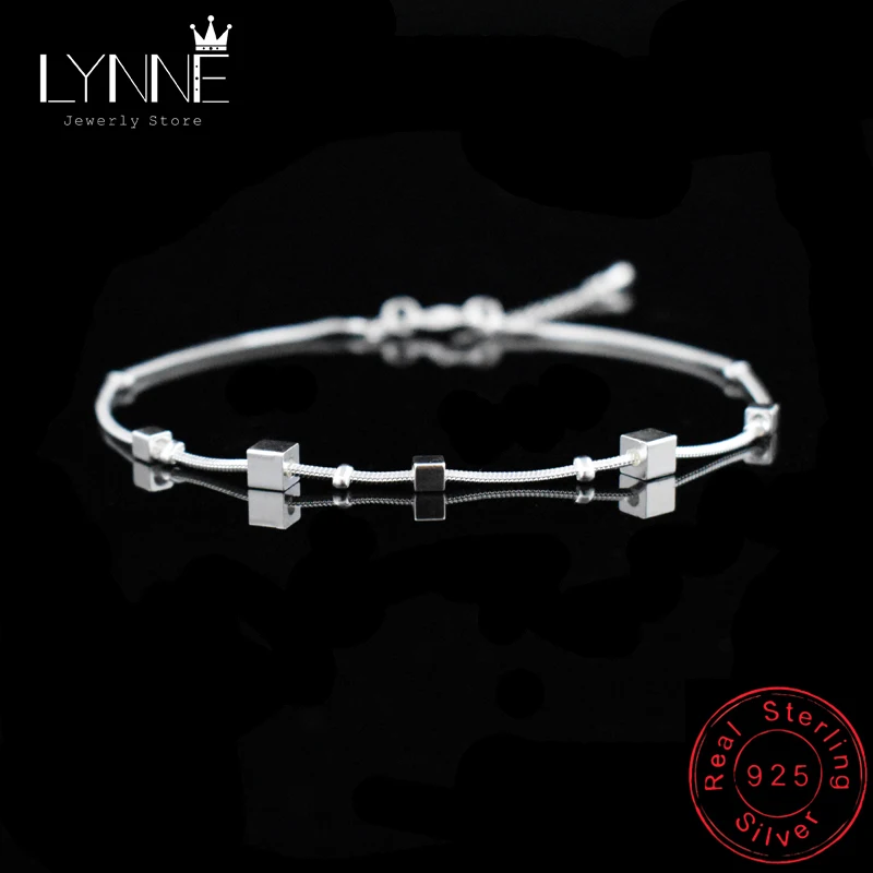 Gorąca sprzedaż plaża Anklet 925 srebro panie kwadratowy wisiorek łańcuszek na kostkę bransoletka kobiety moda obrączki Pulseras biżuteria prezent