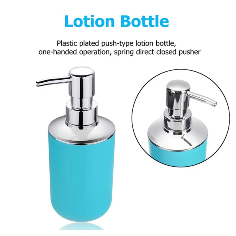 6Pcs Bathroom Accessories Set Toilet Toothbrush Holder Trash Can Soap Dispenser Cleaning Tools